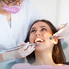 woman getting checkup