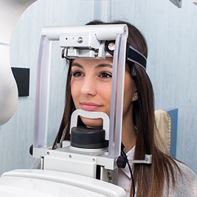 woman in cone beam scanner