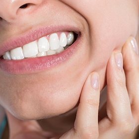 woman gritting teeth