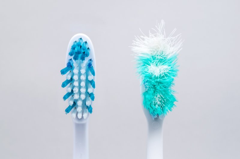 New and old toothbrush