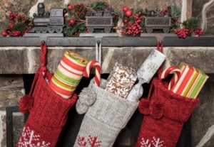 stocking stuffed with gifts for a healthy smile