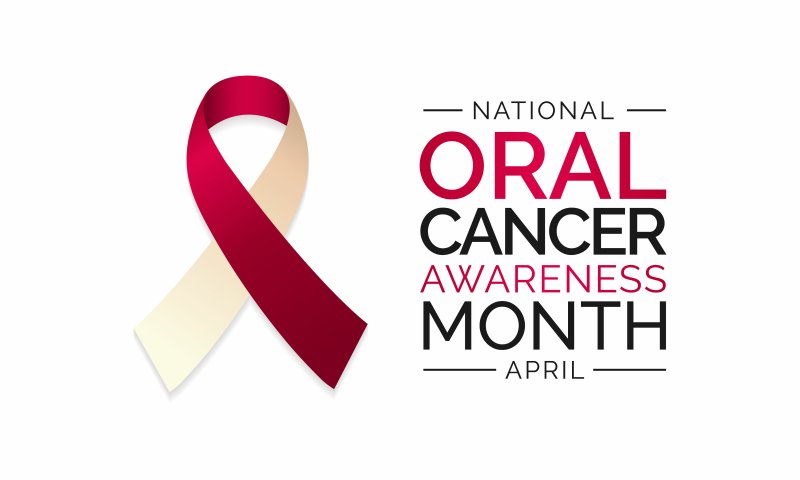 A ribbon illustration that symbolizes Oral Cancer Awareness Month