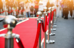 Close up of a red carpet runway